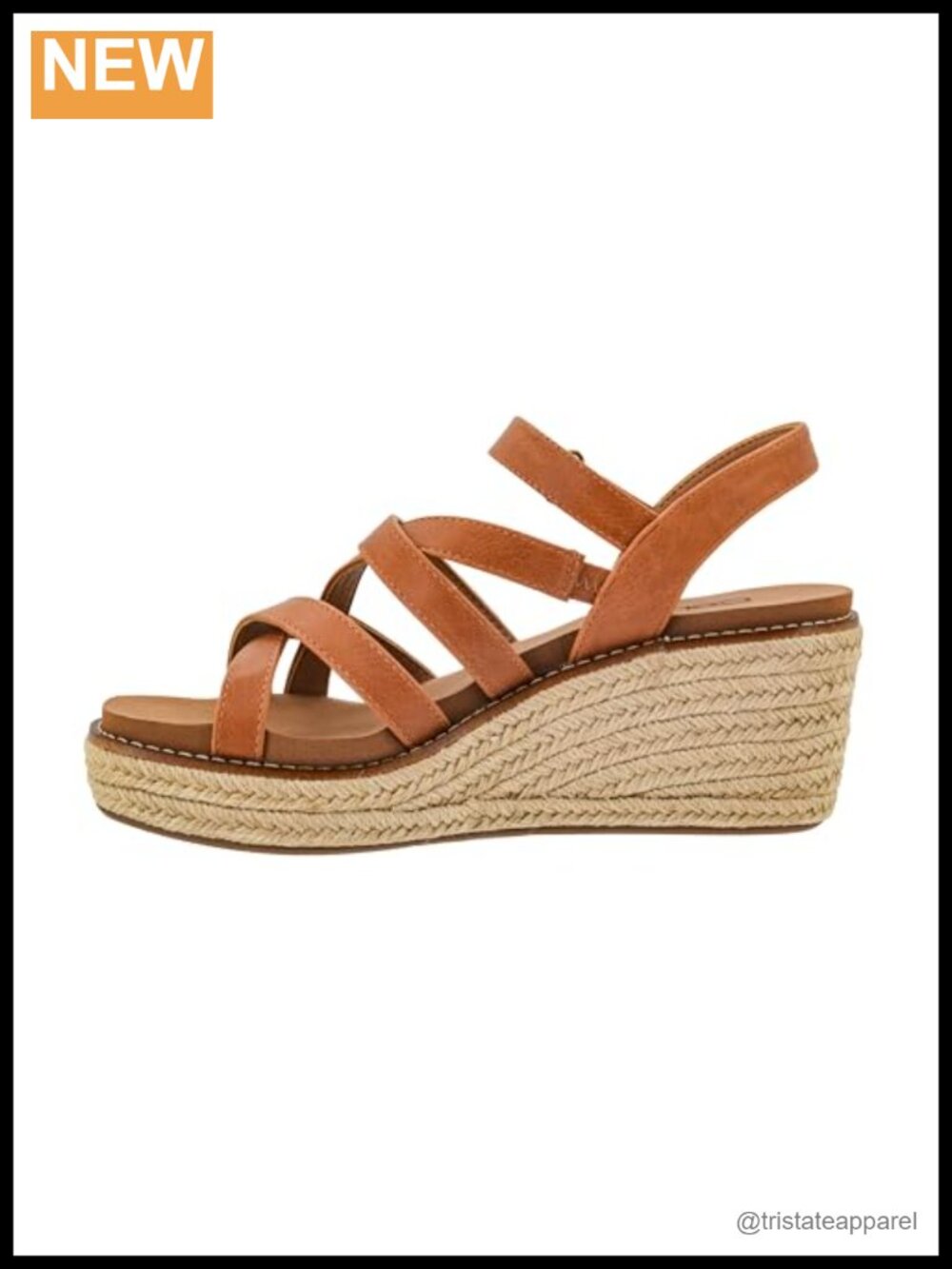 3 Inch Wedge Strappy Sandals Leather Memory Foam EVA